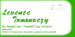 levente tomanoczy business card